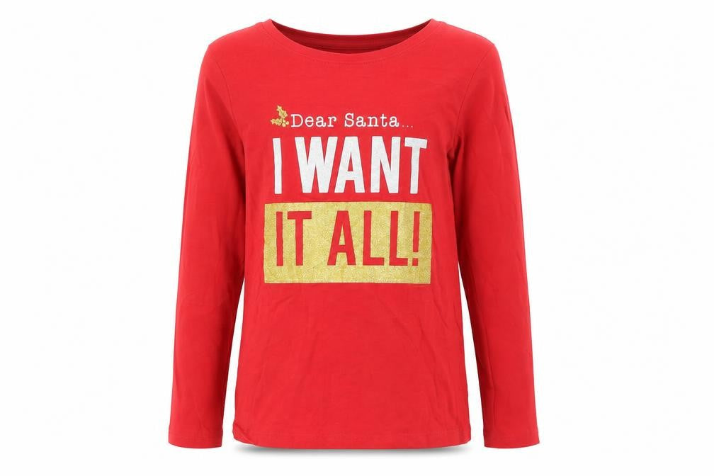 NEXT Girls Red   Basic T-Shirt Size 9 Years  - Christmas