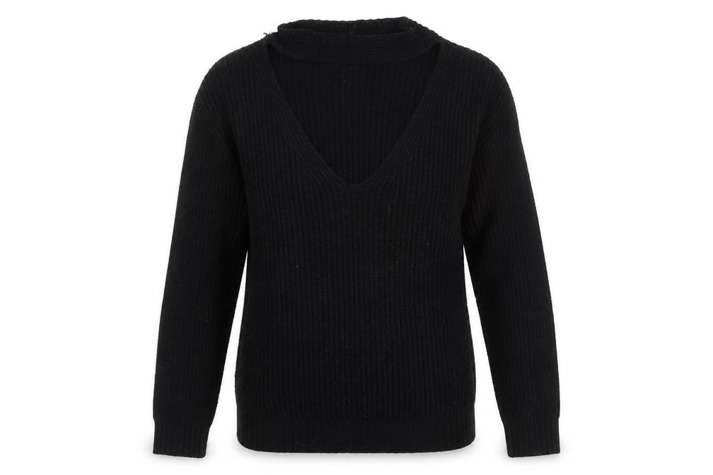 Select Womens Black  Knit Pullover Jumper Size 10