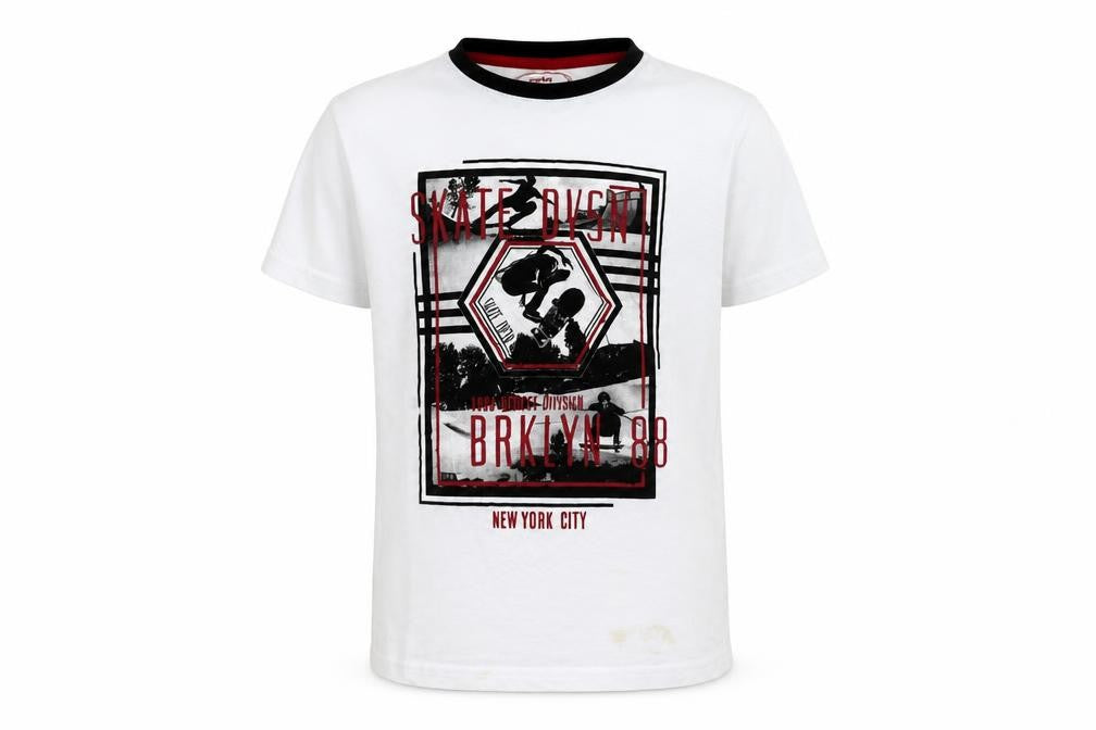 Pep&Co Boys White   Basic T-Shirt Size 9-10 Years