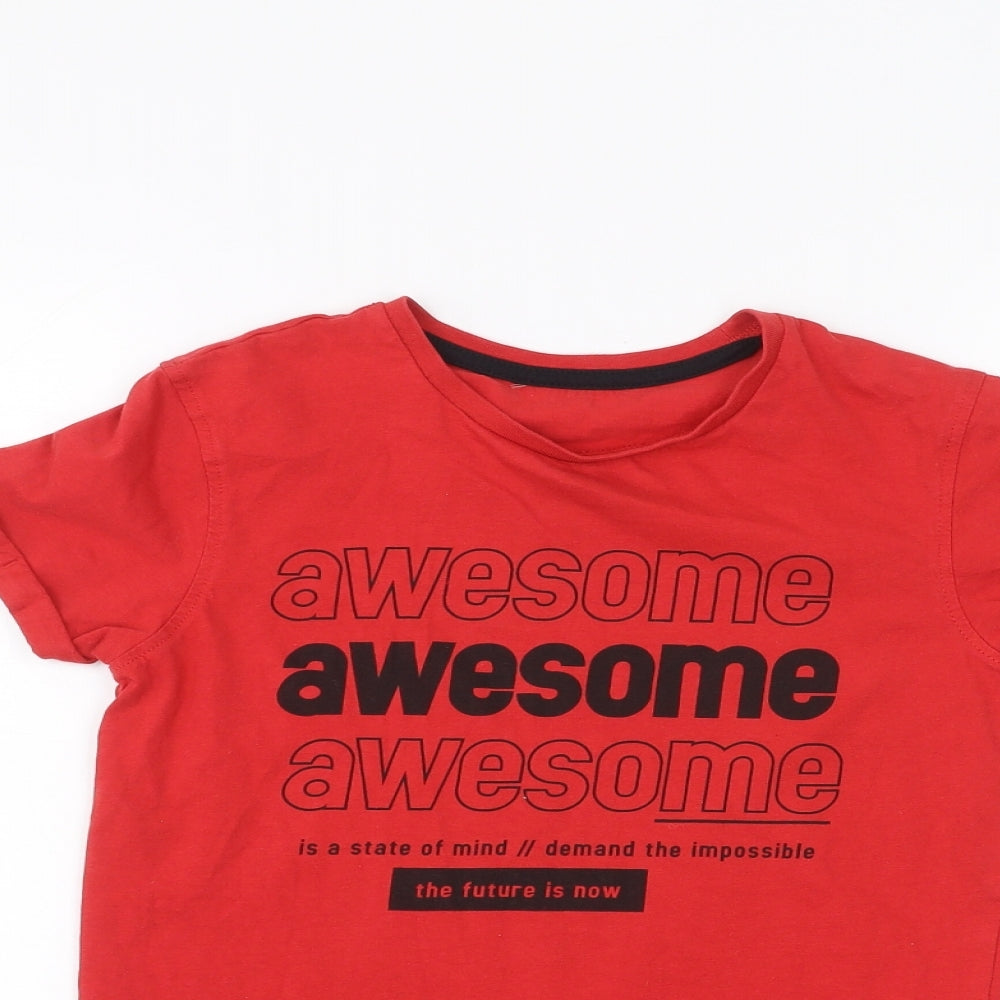 George Boys Red   Basic T-Shirt Size 9-10 Years