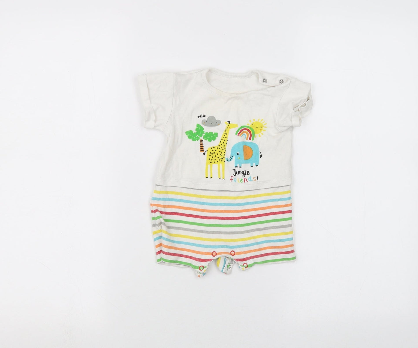PEP&CO Baby White Striped  Babygrow One-Piece Size 6-9 Months