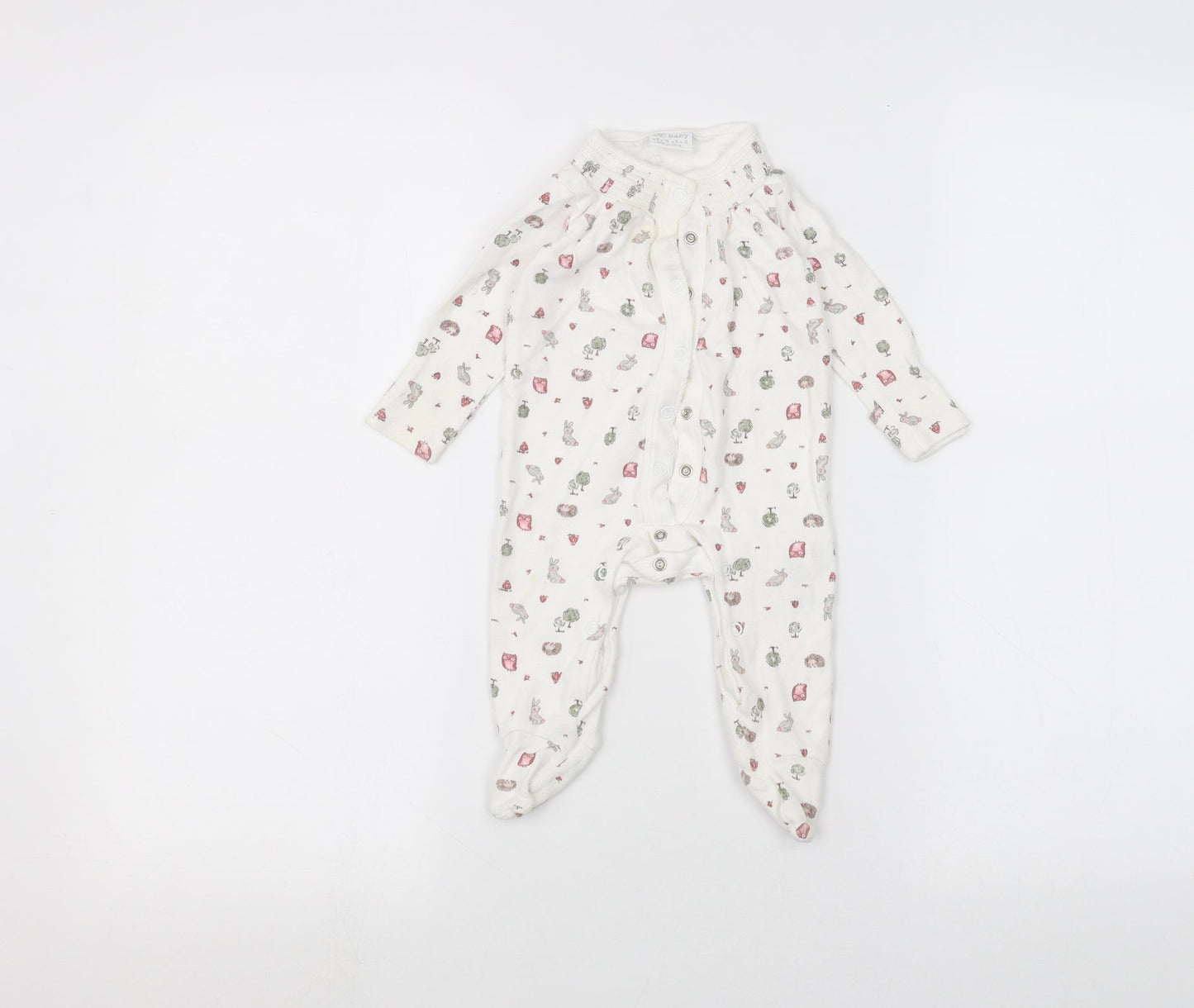 F&F Baby White   Coverall One-Piece Size 0-3 Months