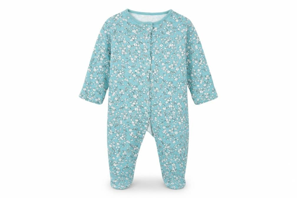TU Baby Blue Floral  Coverall One-Piece Size 3-6 Months
