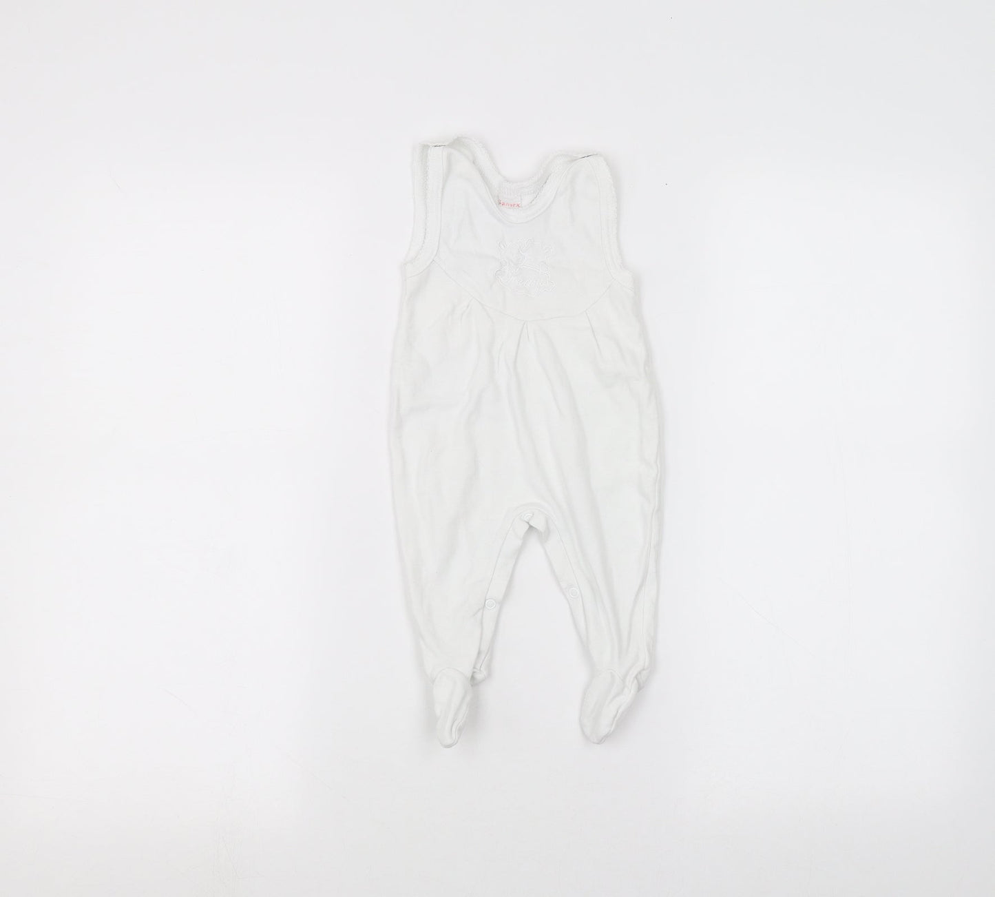 Gamex Baby White   Coverall One-Piece Size 6-9 Months