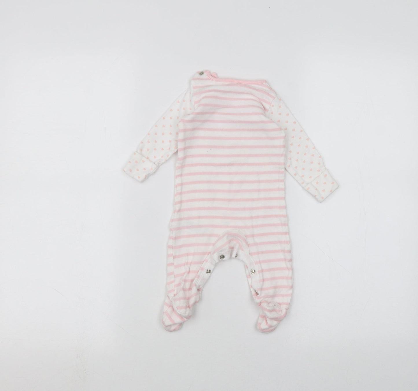 F&F Baby White Striped  Coverall One-Piece Size 0-3 Months