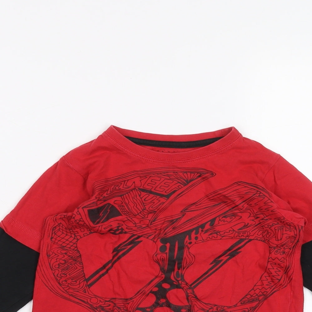 Preworn Boys Red   Basic T-Shirt Size 3 Years