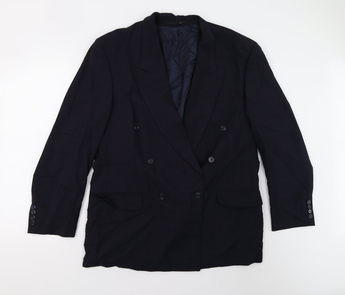 MODENA Mens Blue Striped  Jacket Suit Jacket Size 42