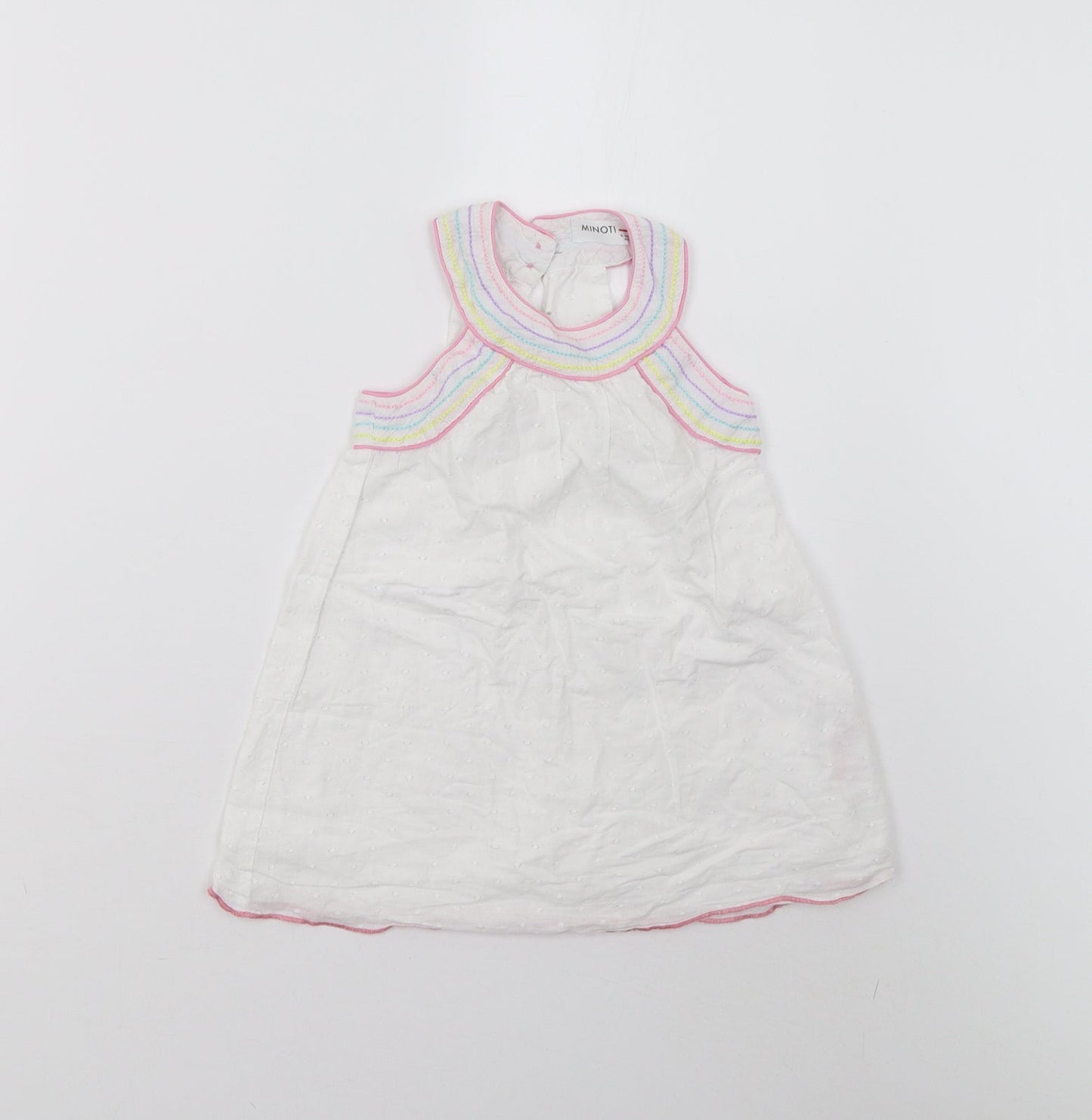 Minoti Girls White   Shift  Size 18-24 Months