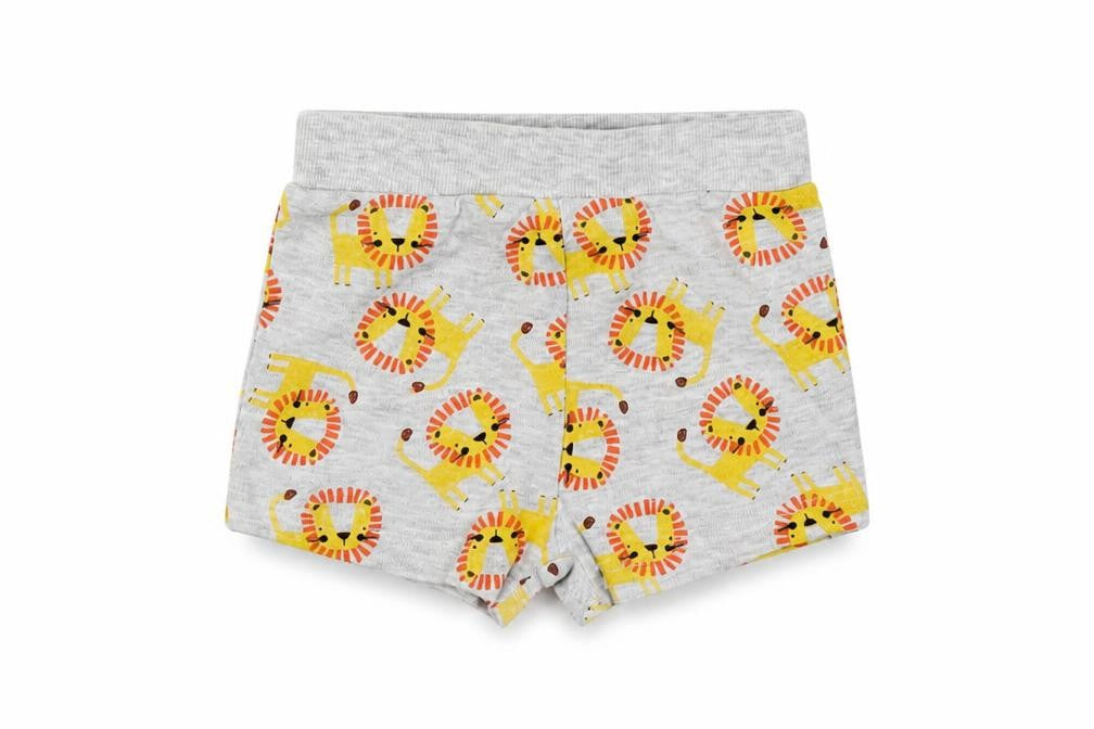 Front view of Pep&Co boys’ grey animal print cropped leggings, size 6-9, months