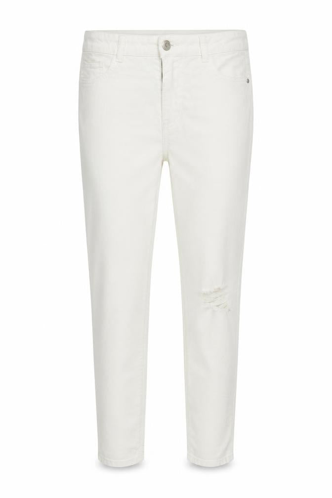 Front view of /Denim women’s white denim straight jeans, size UK 10, 27-inch leg
