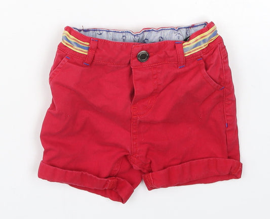Monsoon Boys Red   Cropped Trousers Size 12-18 Months