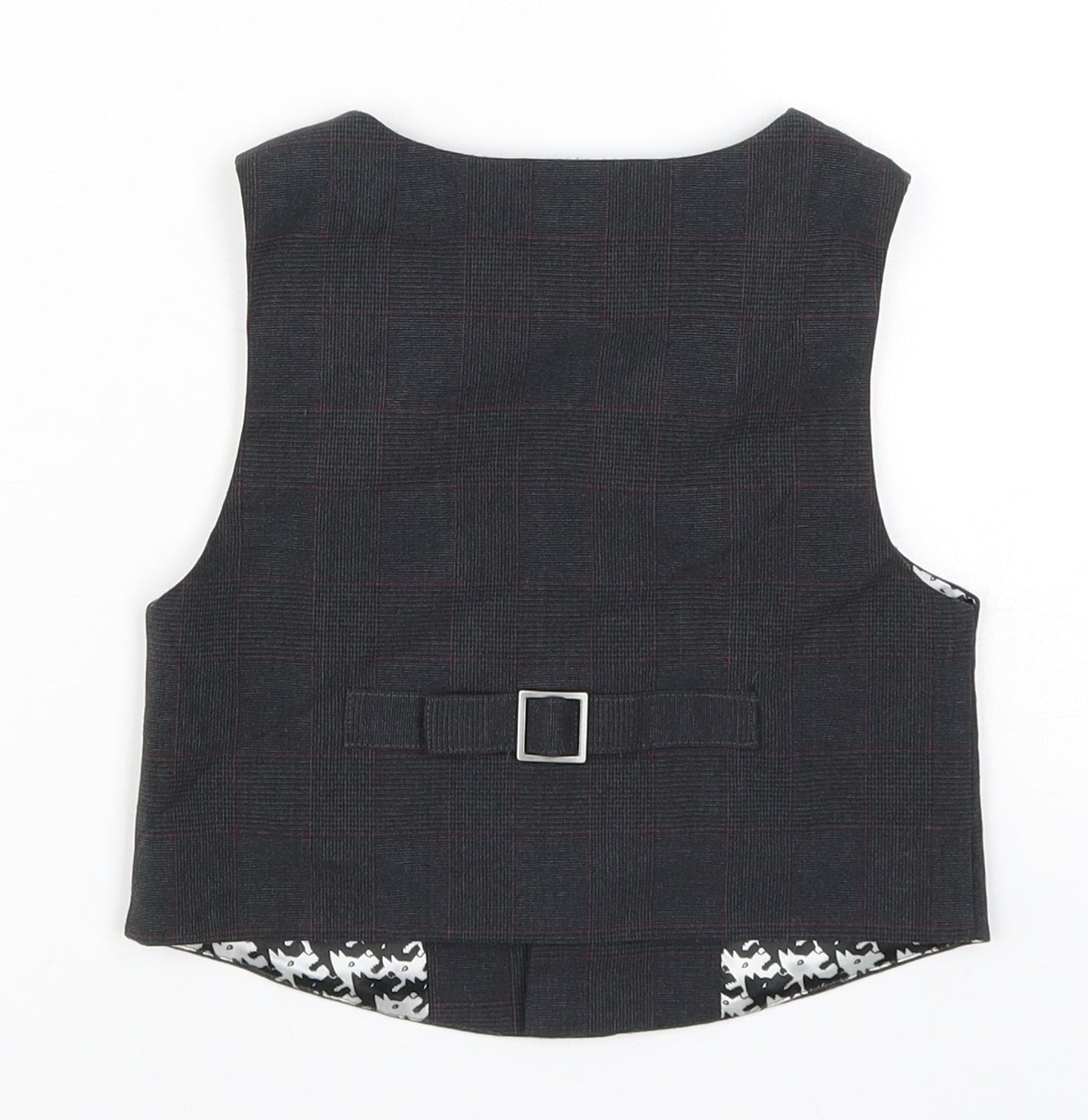 Marks and Spencer Boys Grey Check  Jacket Waistcoat Size 2-3 Years