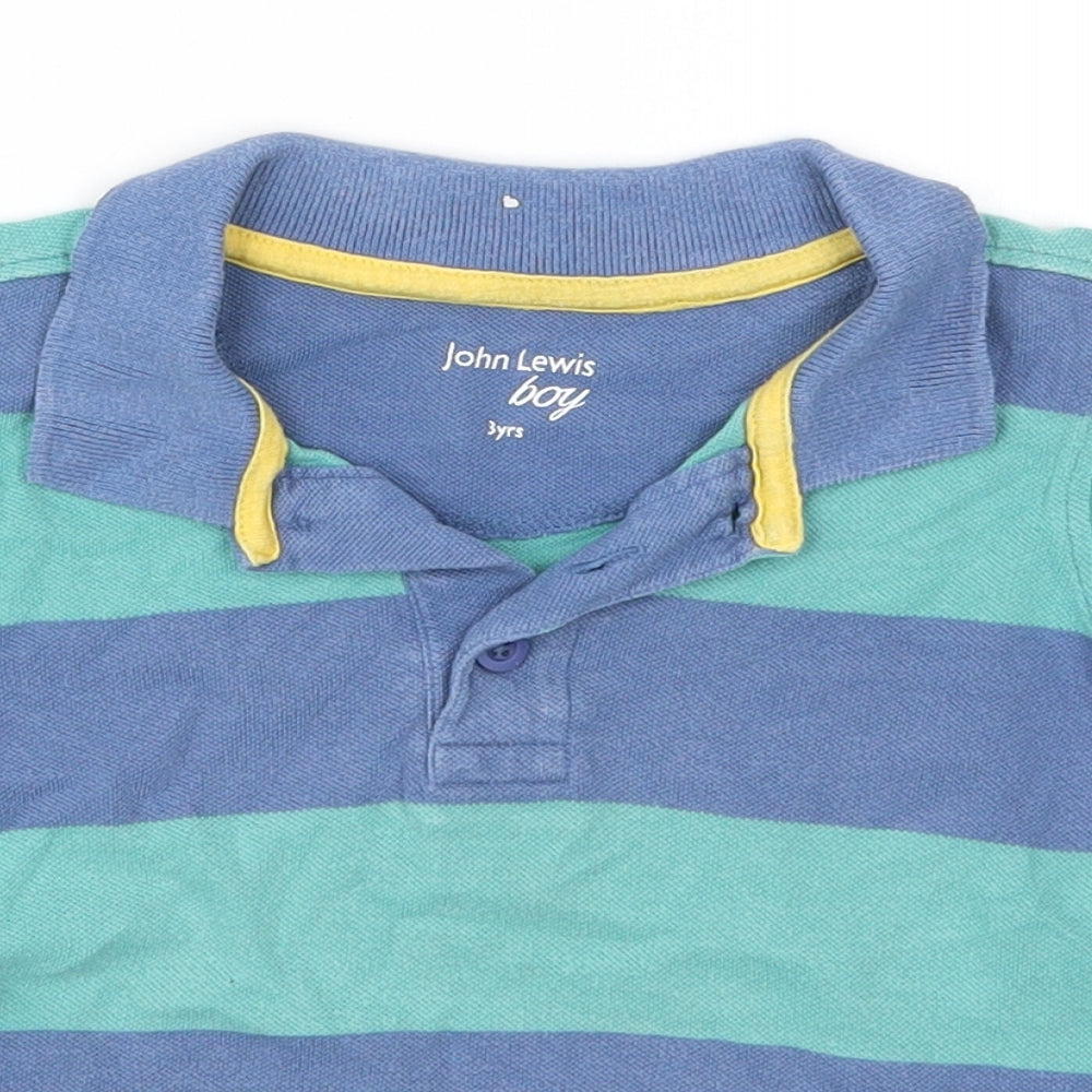 John Lewis Boys Blue Striped  Basic Polo Size 3 Years