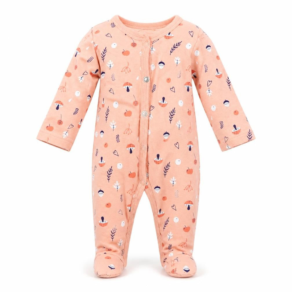 Front view of Sterling girls’ pink geometric babydoll one piece, size 0-3, months