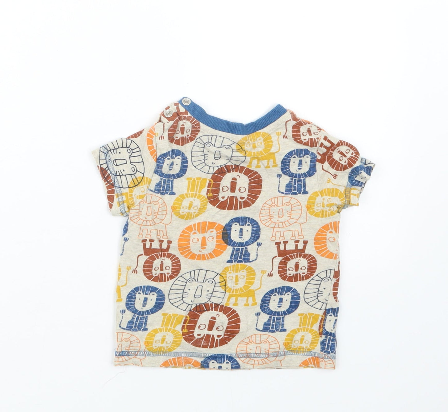Nutmeg Boys Beige Geometric  Basic T-Shirt Size 9-12 Months