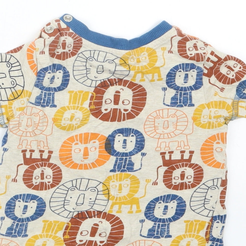 Nutmeg Boys Beige Geometric  Basic T-Shirt Size 9-12 Months