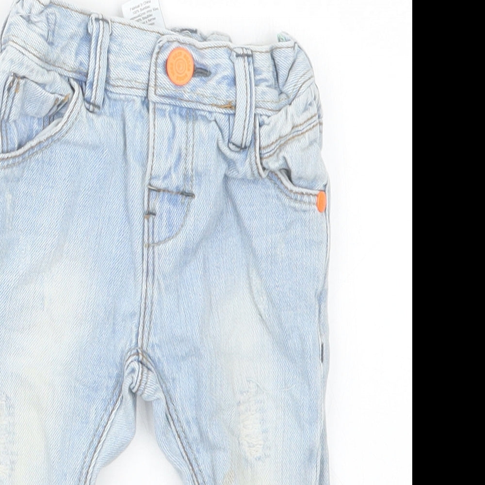 NEXT Boys Blue  Denim Cargo Jeans Size 3-6 Months