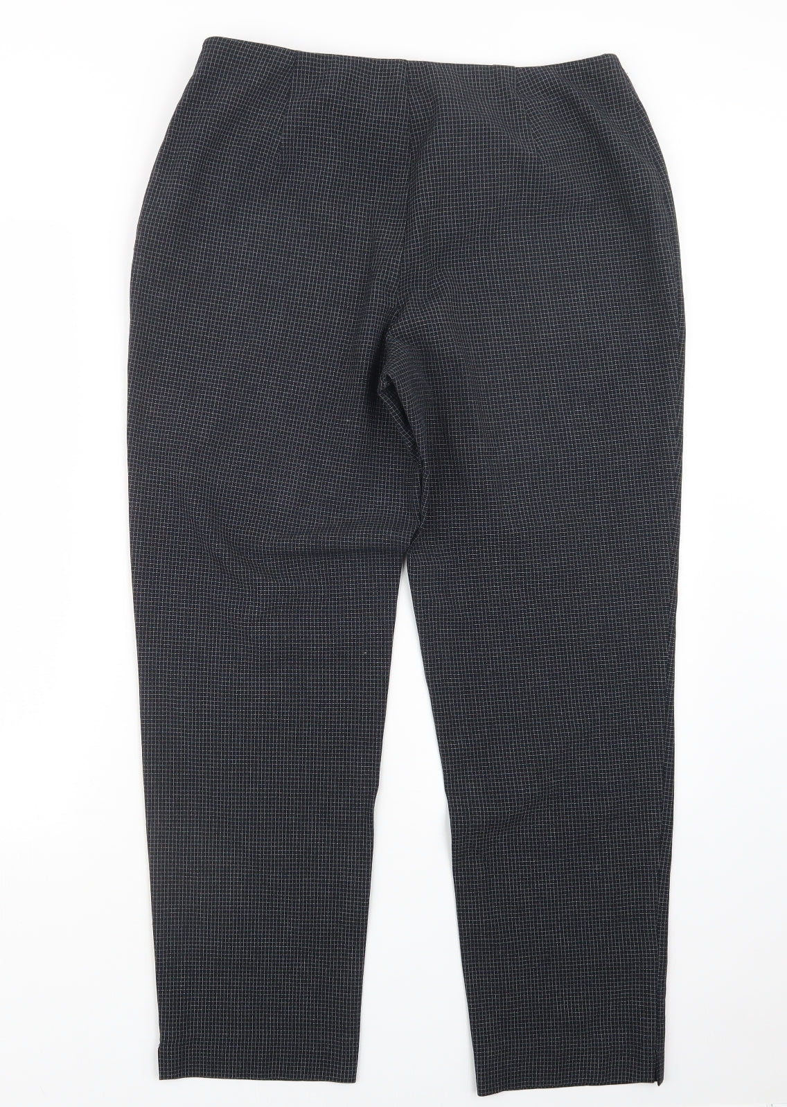 Marks and Spencer Womens Blue Check  Trousers  Size 16 L28 in