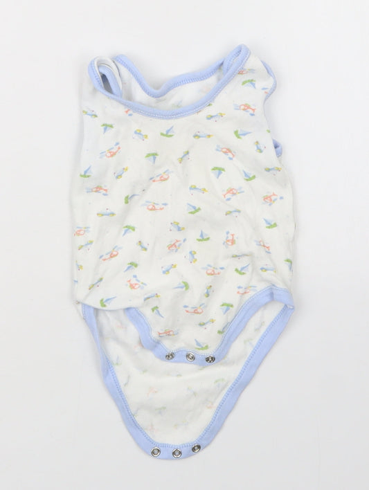 Nursery Time Boys Blue Geometric  Babygrow One-Piece Size 6-9 Months