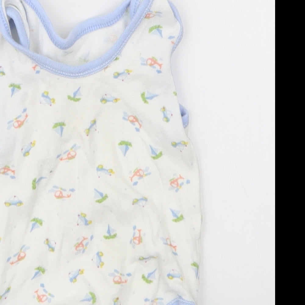Nursery Time Boys Blue Geometric  Babygrow One-Piece Size 6-9 Months