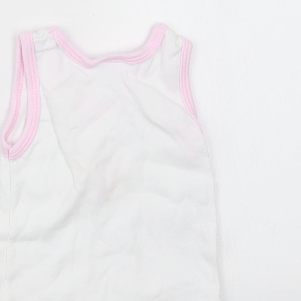 Just too Cute Girls White   Basic T-Shirt Size 0-3 Months
