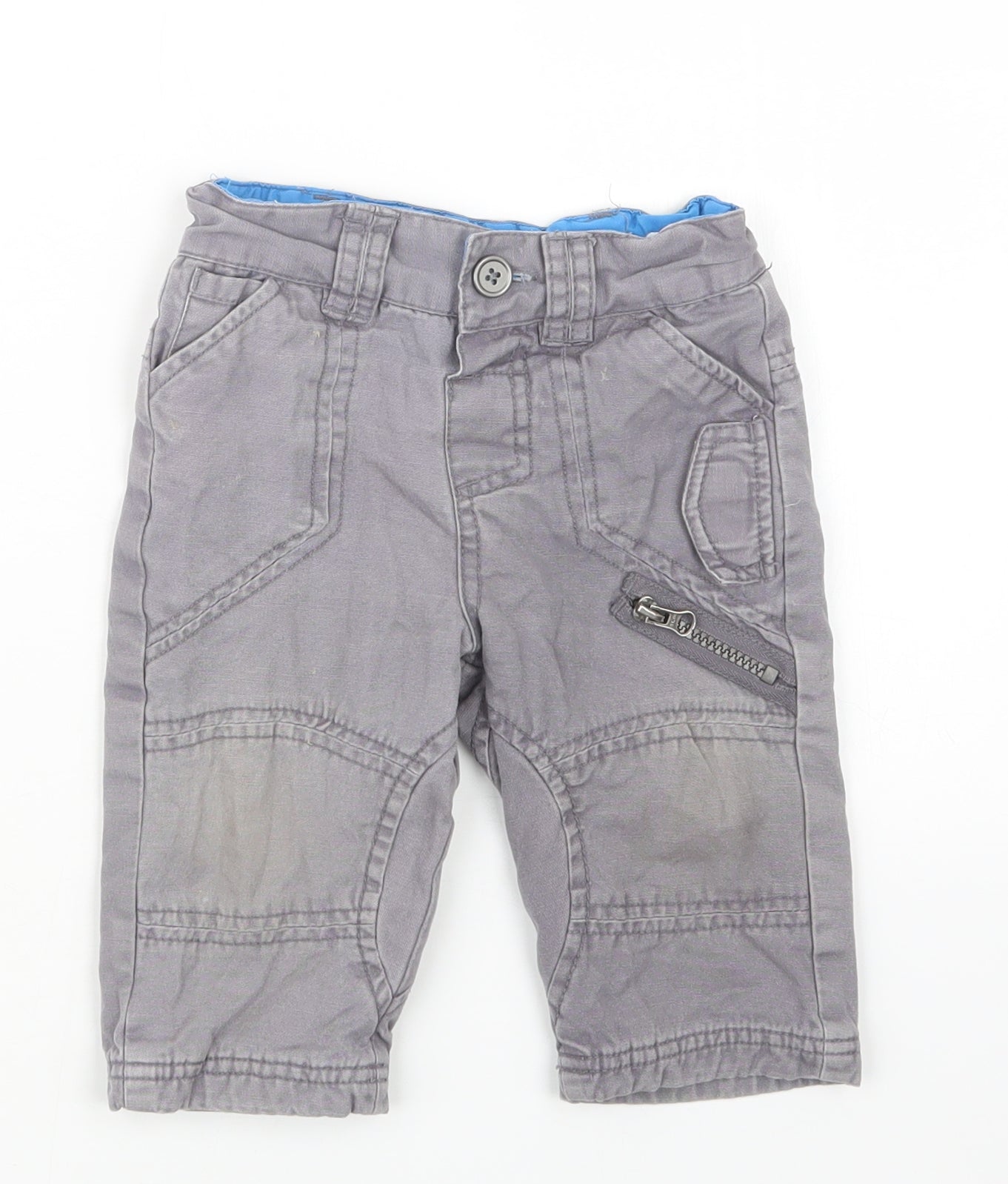 F&F Boys Grey   Cropped Trousers Size 9-12 Months