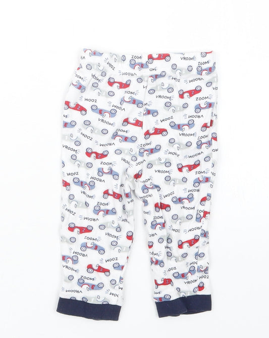Nutmeg Boys White Geometric  Capri Pyjama Pants Size 6-9 Months