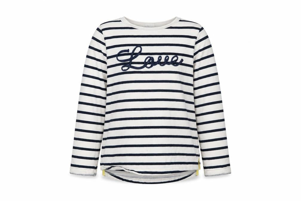 F&F Girls White Striped  Pullover Jumper Size 9-10 Years