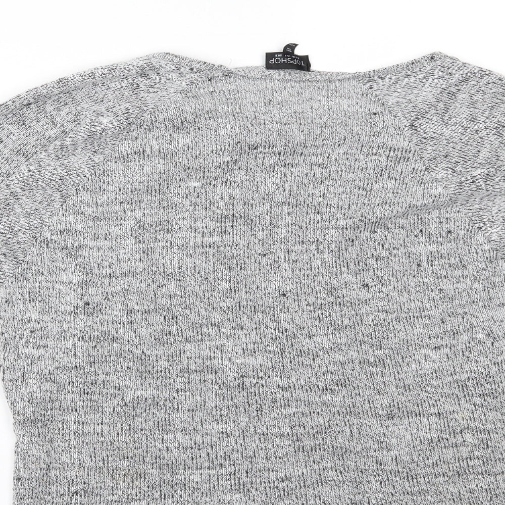 Topshop Womens Grey   Basic Blouse Size 8