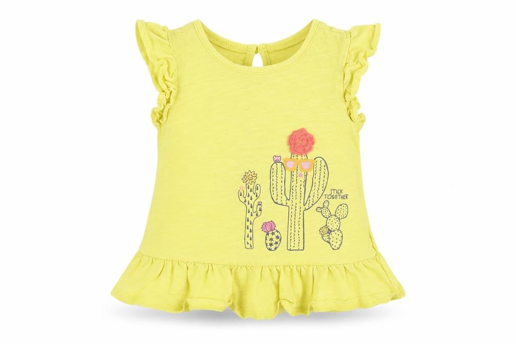 Front view of Gap girls’ yellow basic tank, size 18-24, months