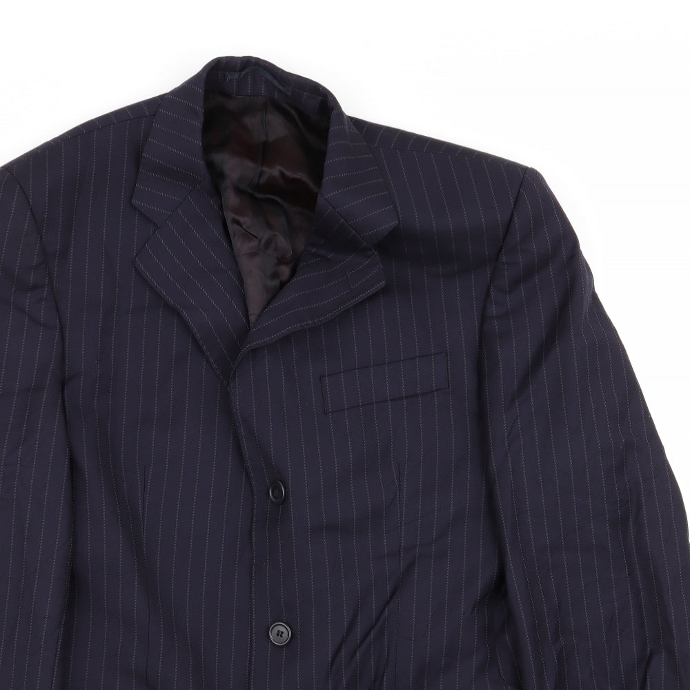 chester Mens Blue Striped  Jacket Blazer Size 38