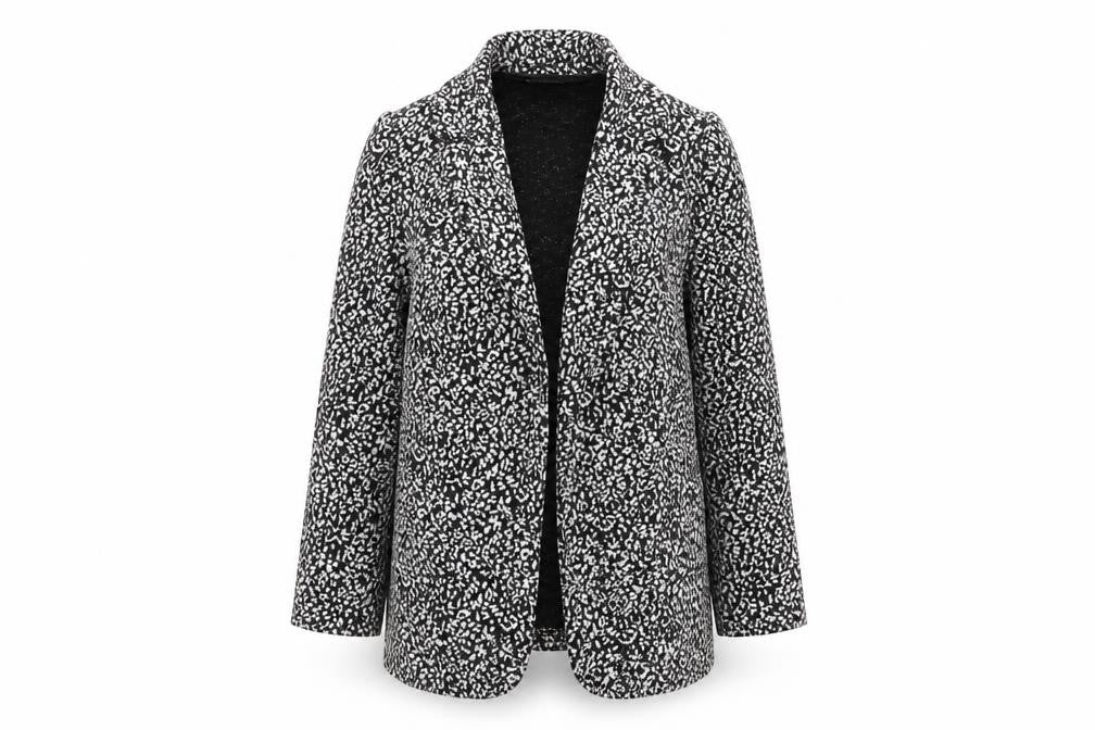 Front view of Papaya women’s multicoloured geometric jacket blazer, size UK 10