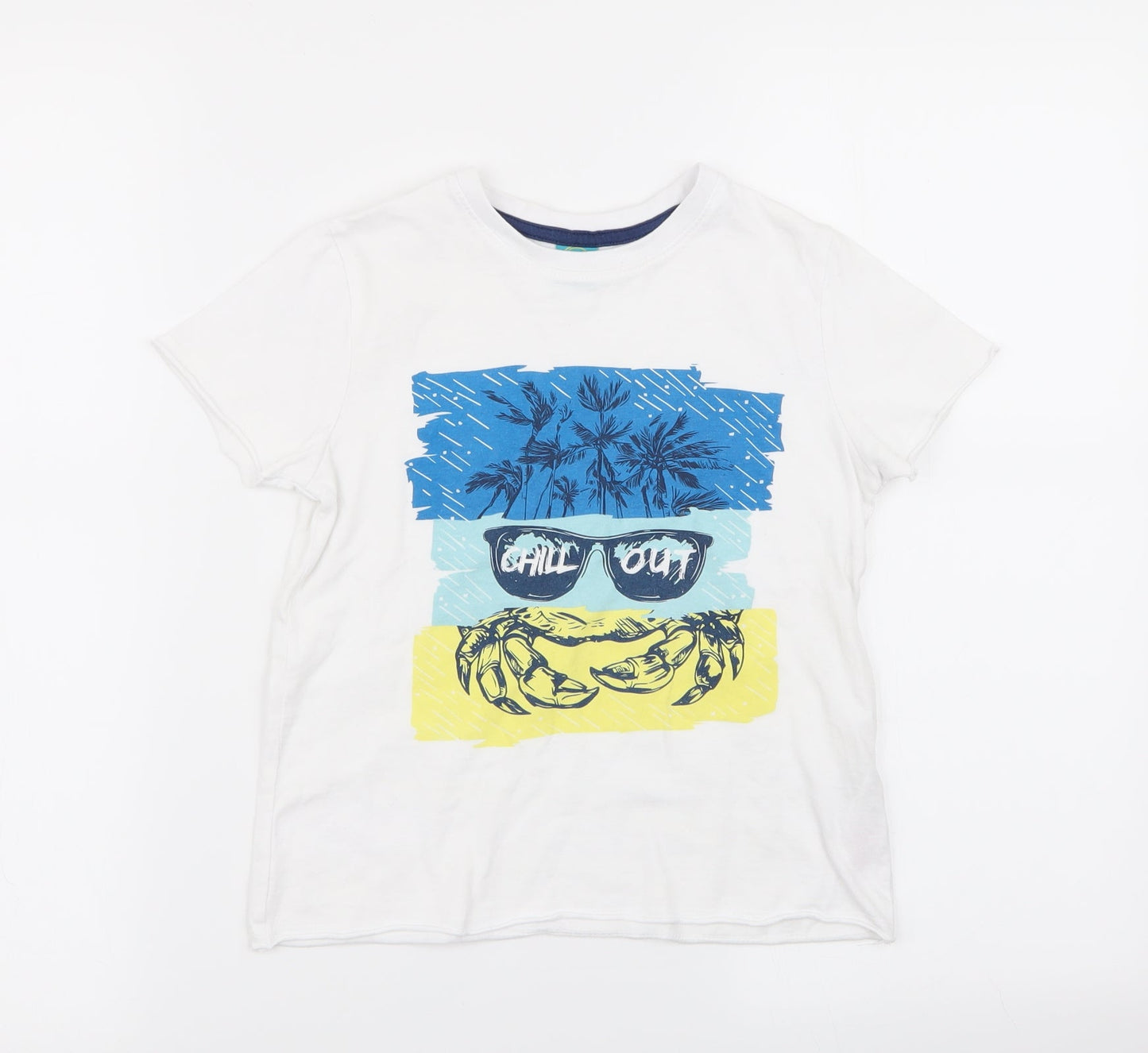 little kids Boys White   Basic T-Shirt Size 5-6 Years