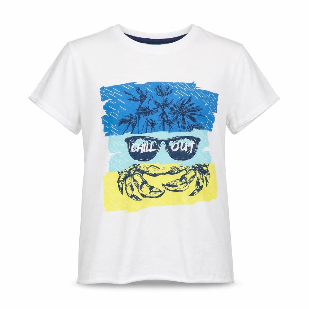 little kids Boys White   Basic T-Shirt Size 5-6 Years
