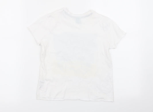 little kids Boys White   Basic T-Shirt Size 5-6 Years