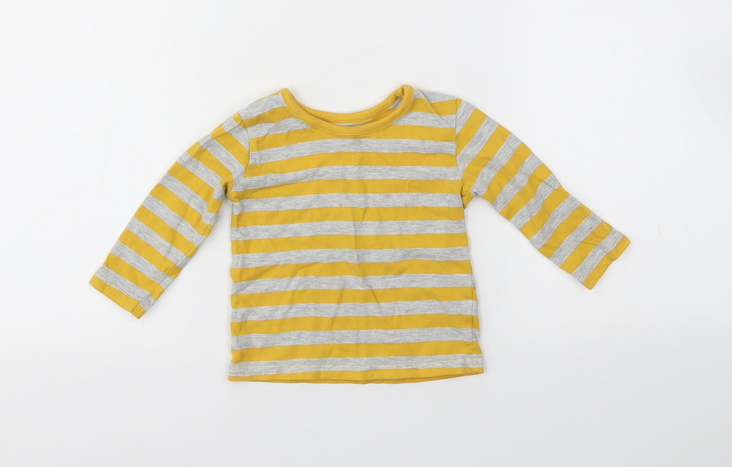 George Boys Yellow Striped  Basic T-Shirt Size 6-9 Months