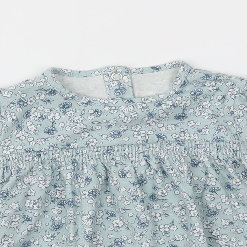 TU Girls Blue Floral  Fit & Flare  Size 12-18 Months