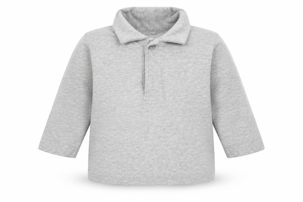 Front view of Marks & Spencer boys’ grey basic t-shirt, size 6-9, months