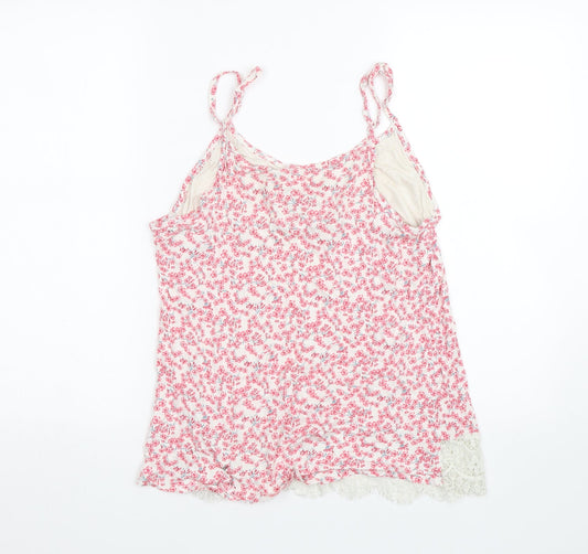 love to lounge Womens White Floral  Top Pyjama Top Size L