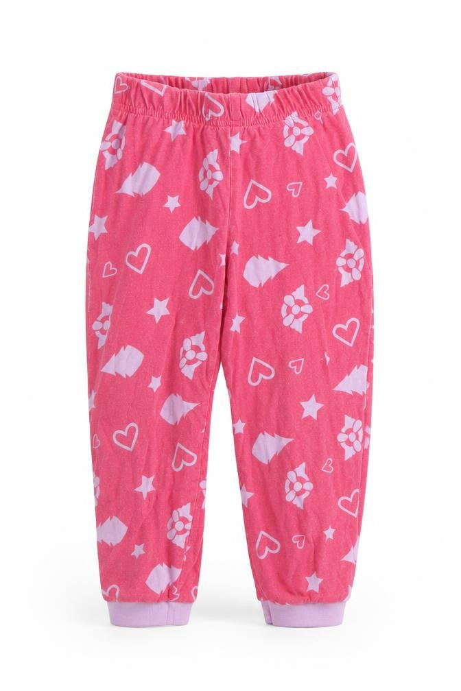 Preworn Girls Pink Polka Dot  Cami Pyjama Pants Size 2-3 Years