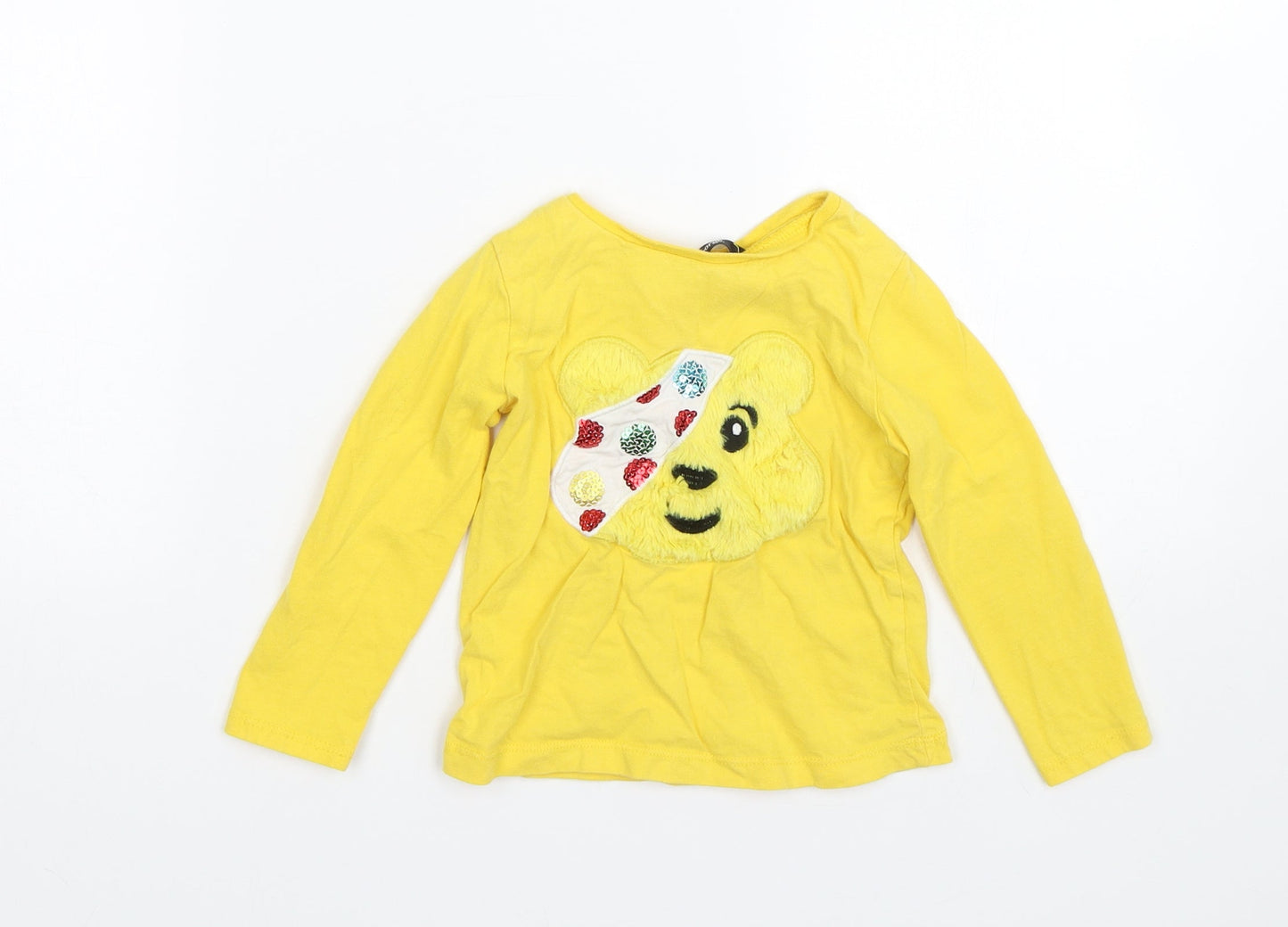 George Baby Yellow   Basic T-Shirt Size 18-24 Months  - Pudsey Bear