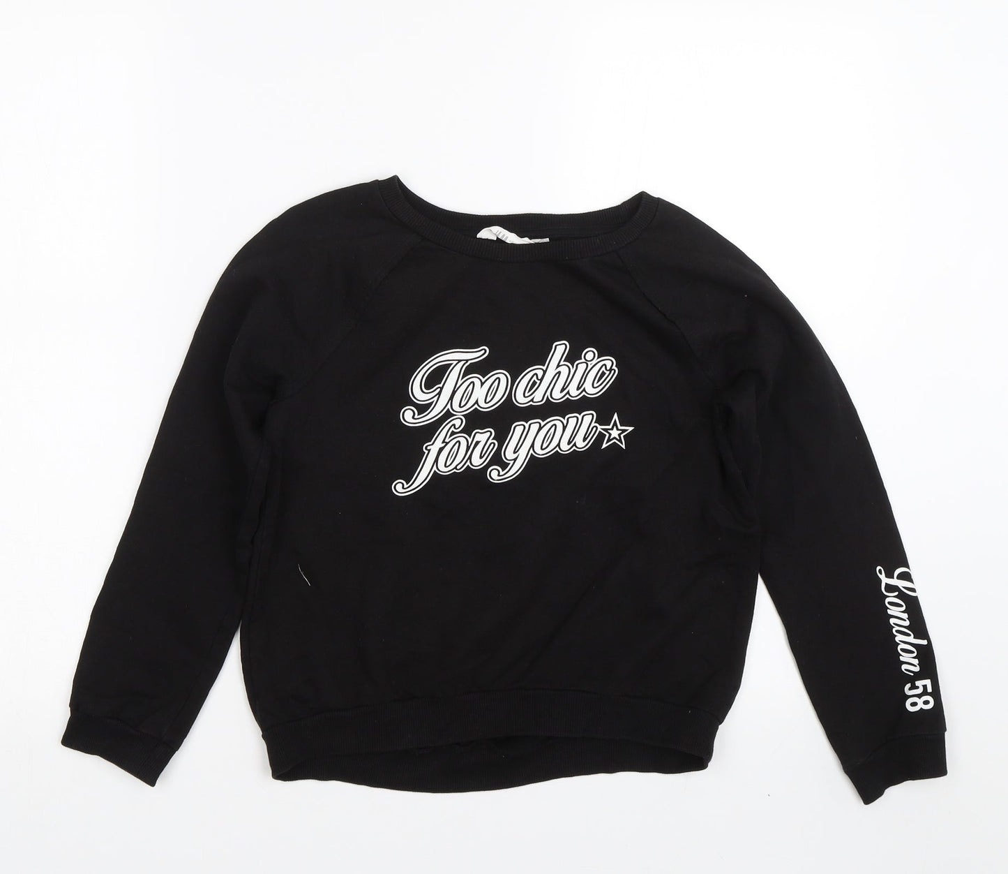 H&M Girls Black   Pullover Sweatshirt Size 10-11 Years