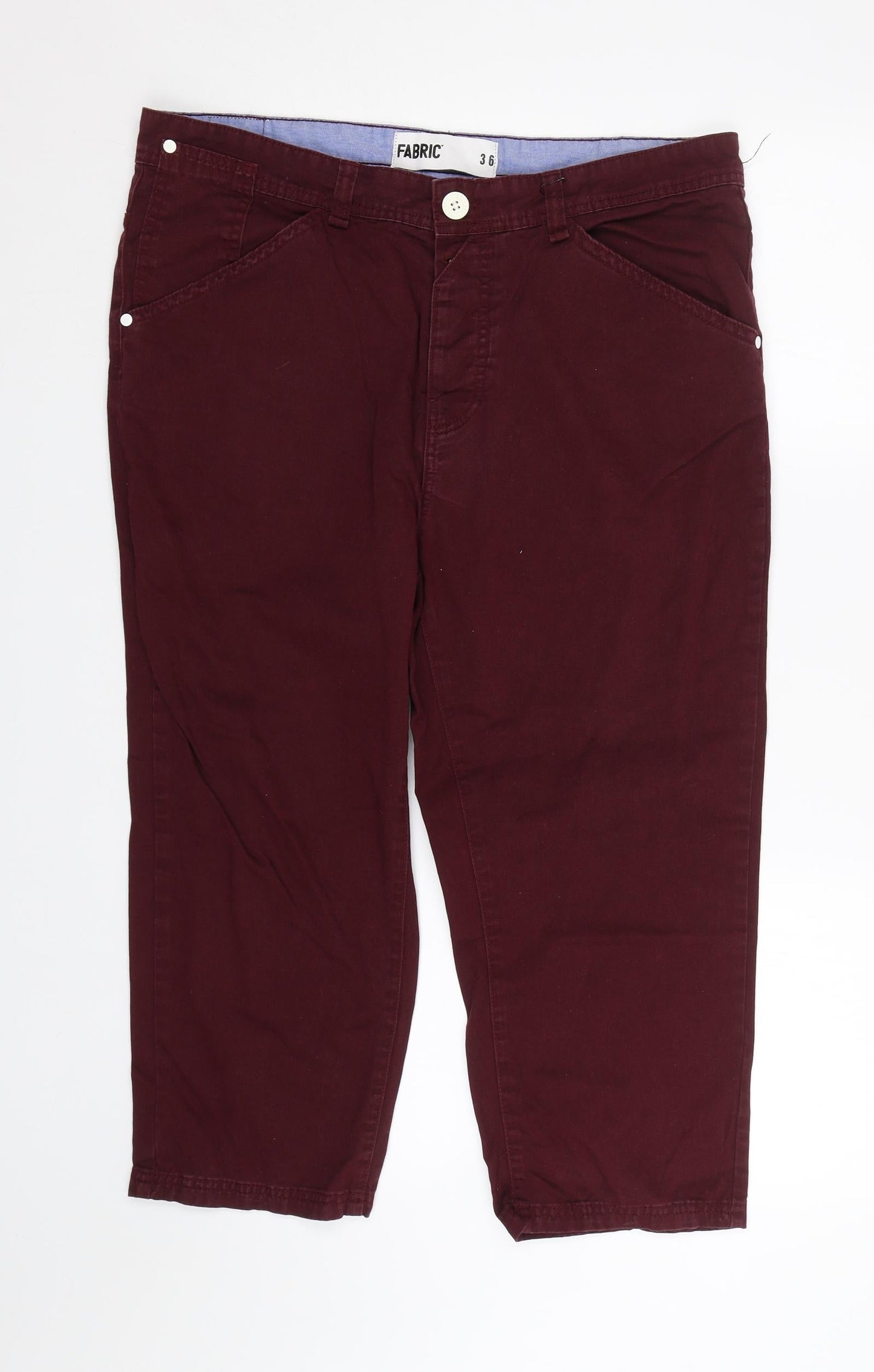 Fabric Womens Red  Denim Cropped Jeans Size 36 L21 in