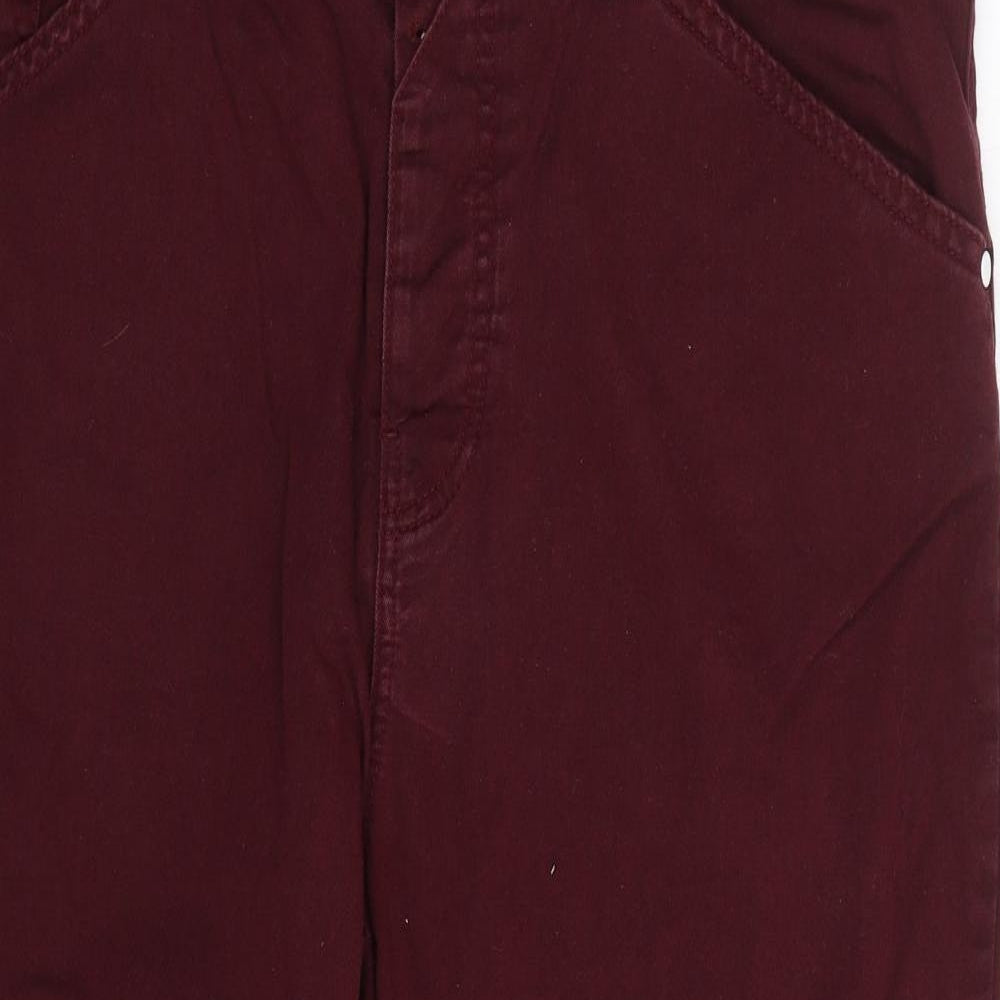 Fabric Womens Red  Denim Cropped Jeans Size 36 L21 in