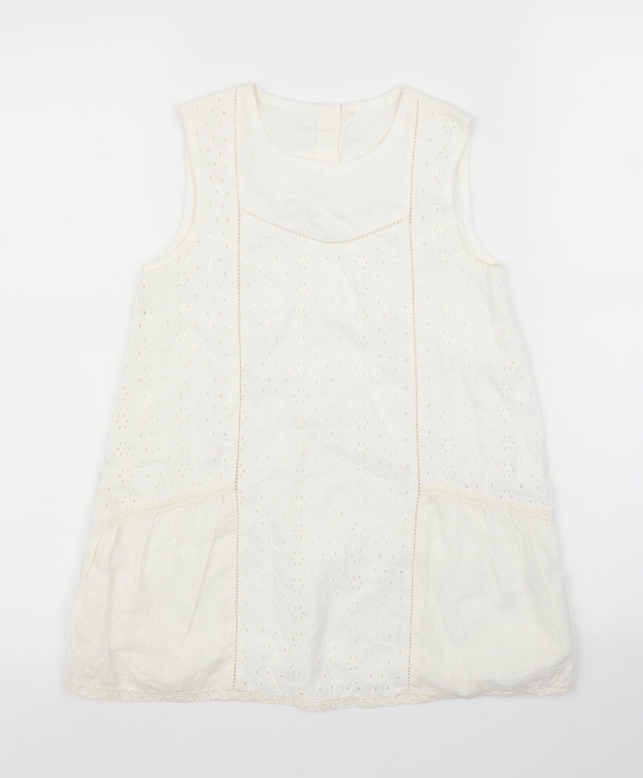 George Girls White Floral  Basic Blouse Size 7 Years