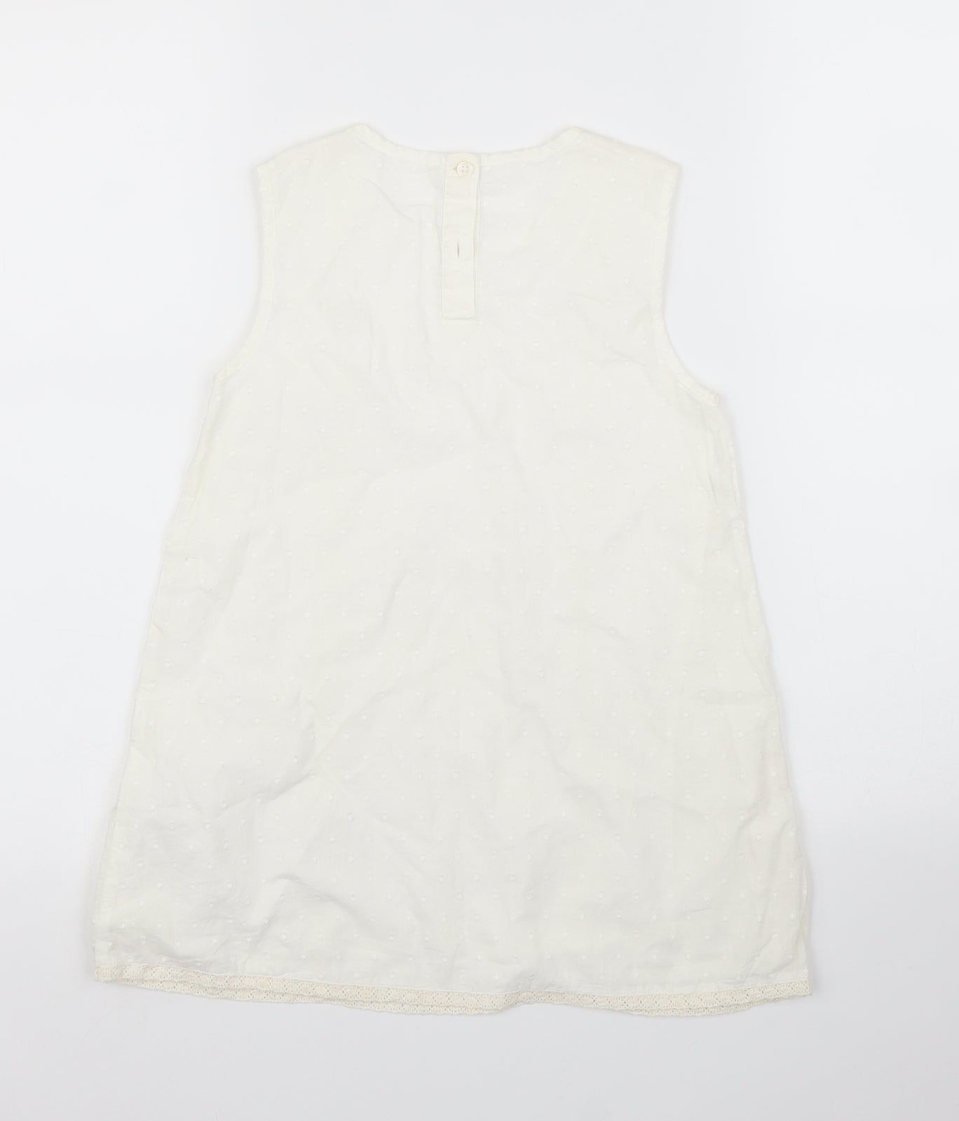 George Girls White Floral  Basic Blouse Size 7 Years