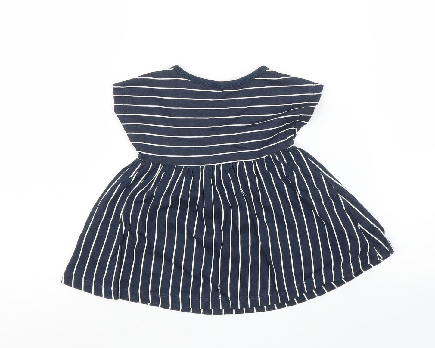 H&M Girls Blue Striped  A-Line  Size 0-3 Months
