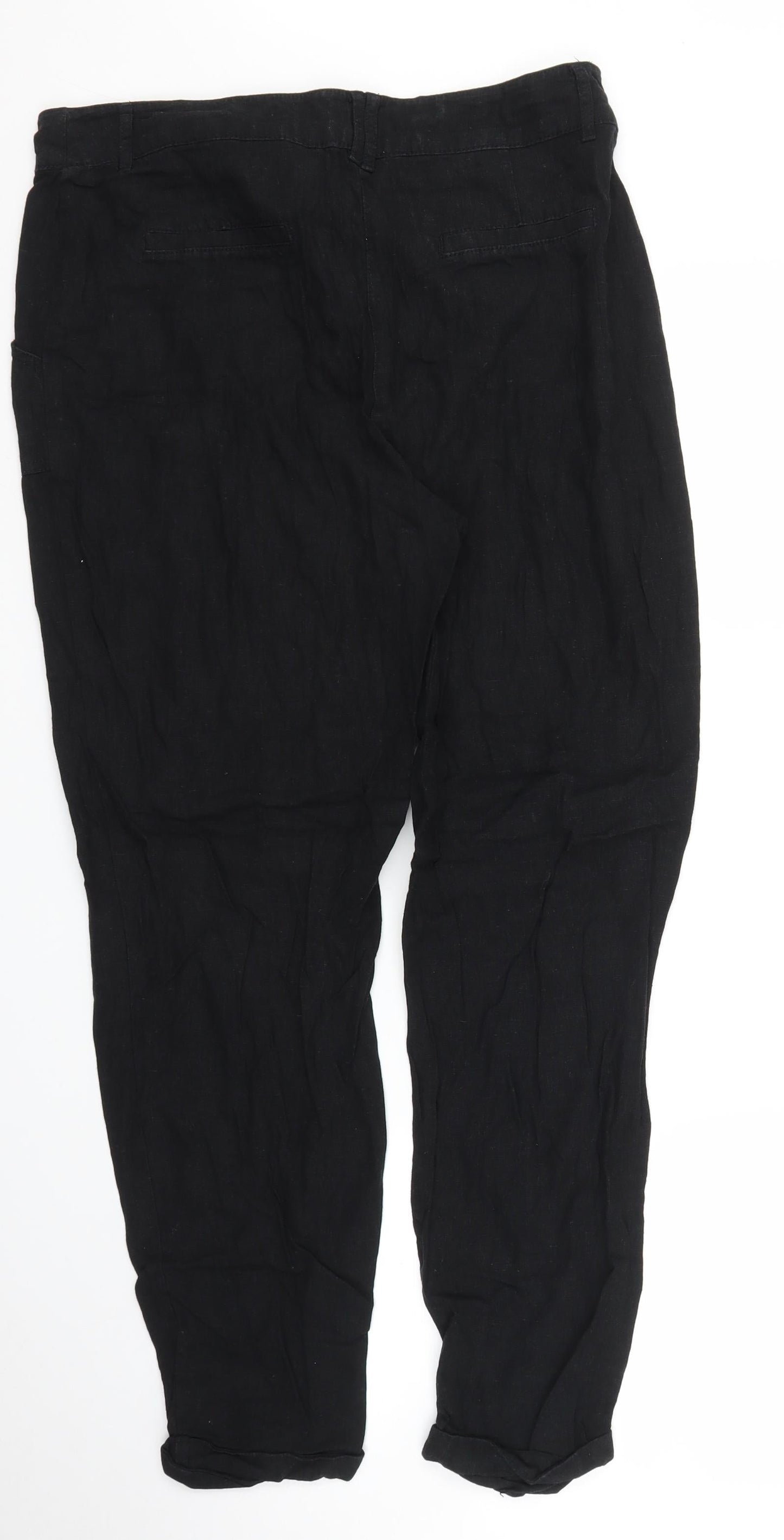 Papaya Womens Black   Trousers  Size 12 L27 in