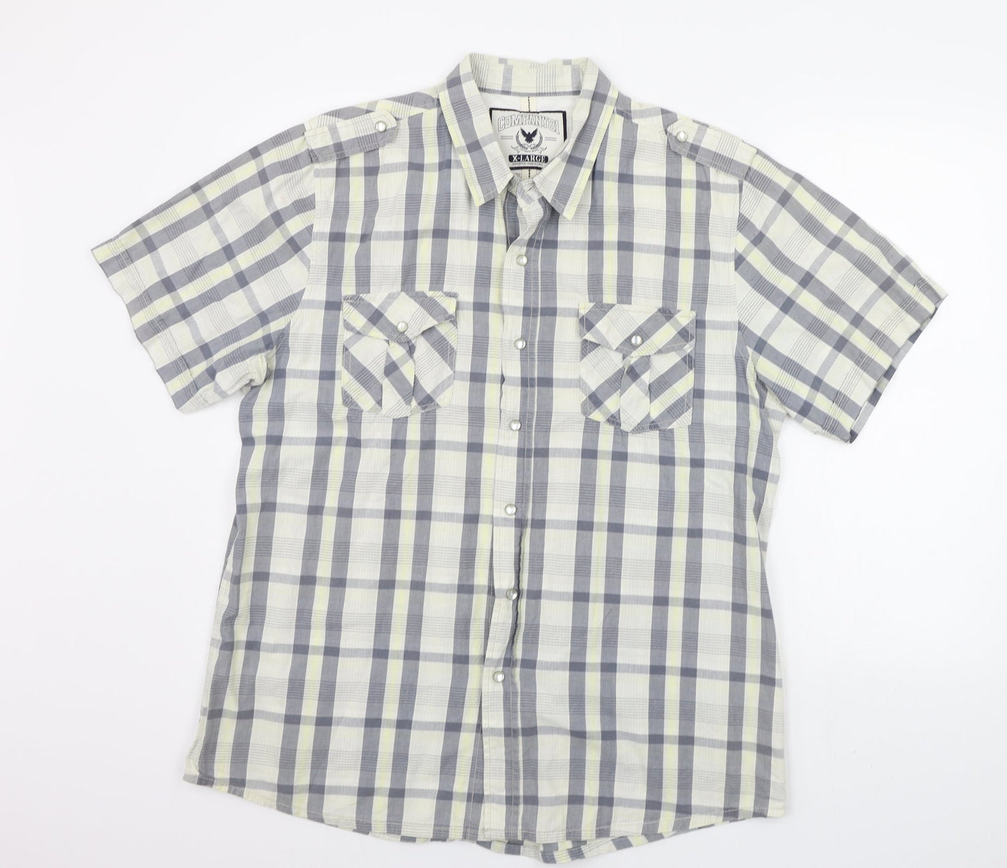 Company 81 Mens Beige Check   Button-Up Size XL