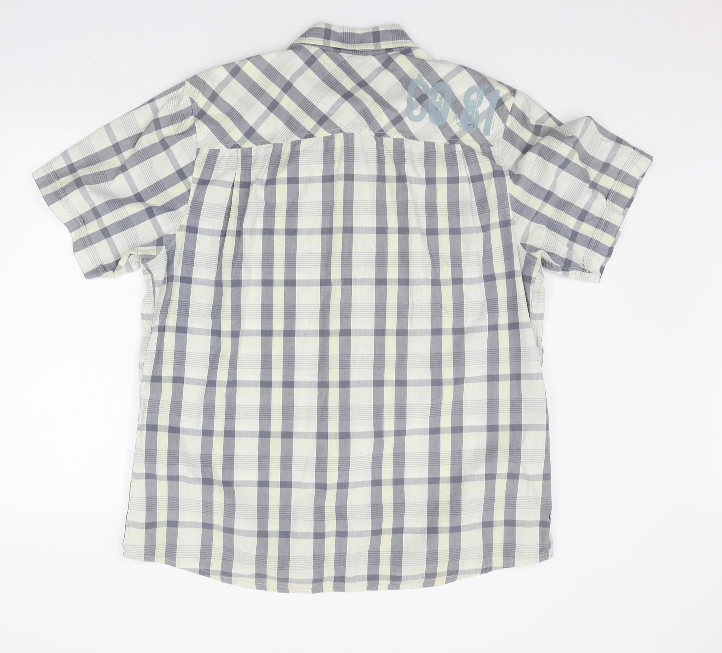 Company 81 Mens Beige Check   Button-Up Size XL